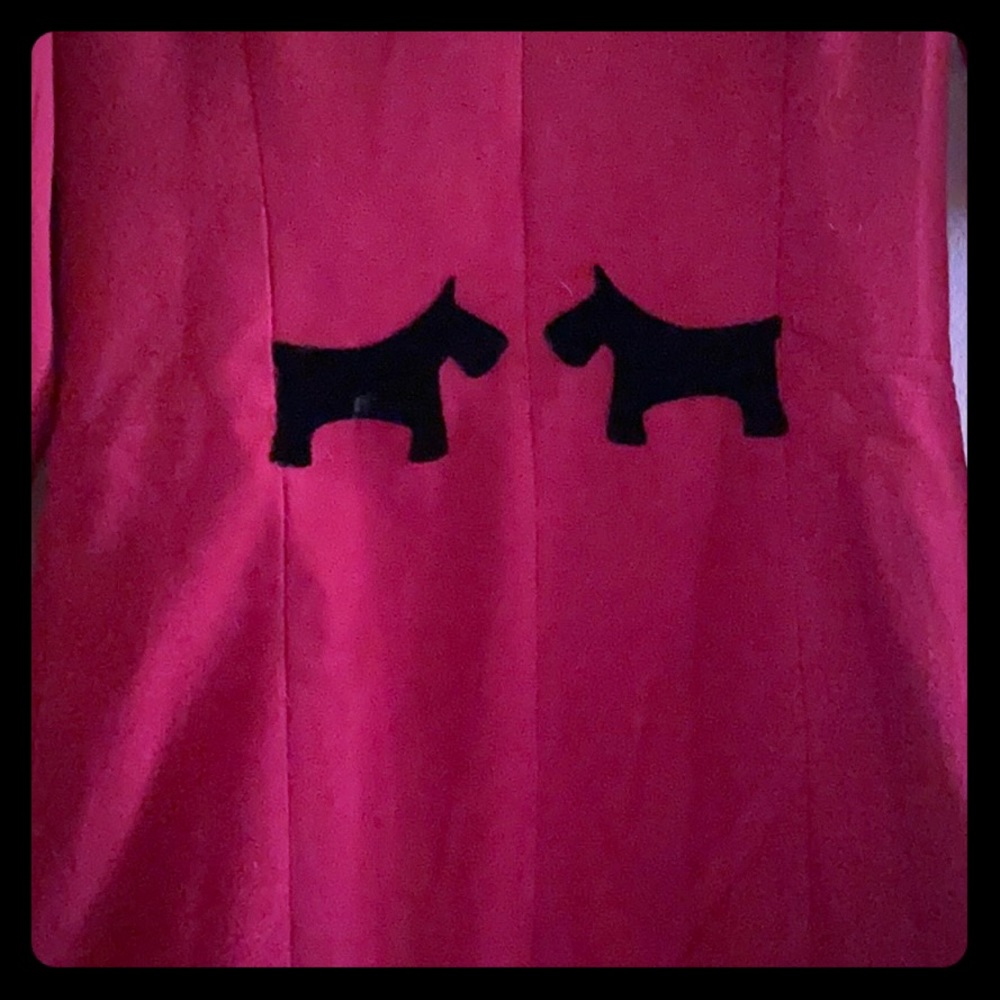 Mod Raspberry Red Scottie Dog Coat - Picture 2 of 5